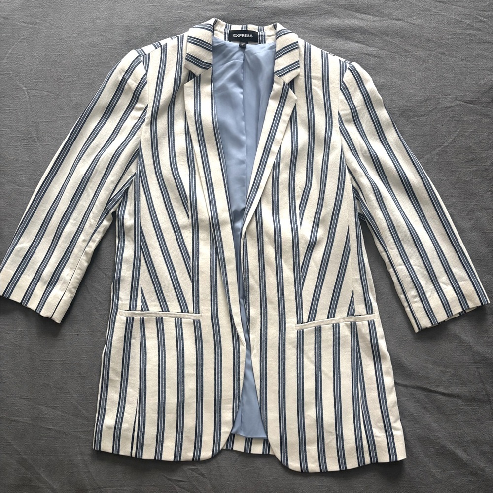 Express Open Front Striped Blazer
